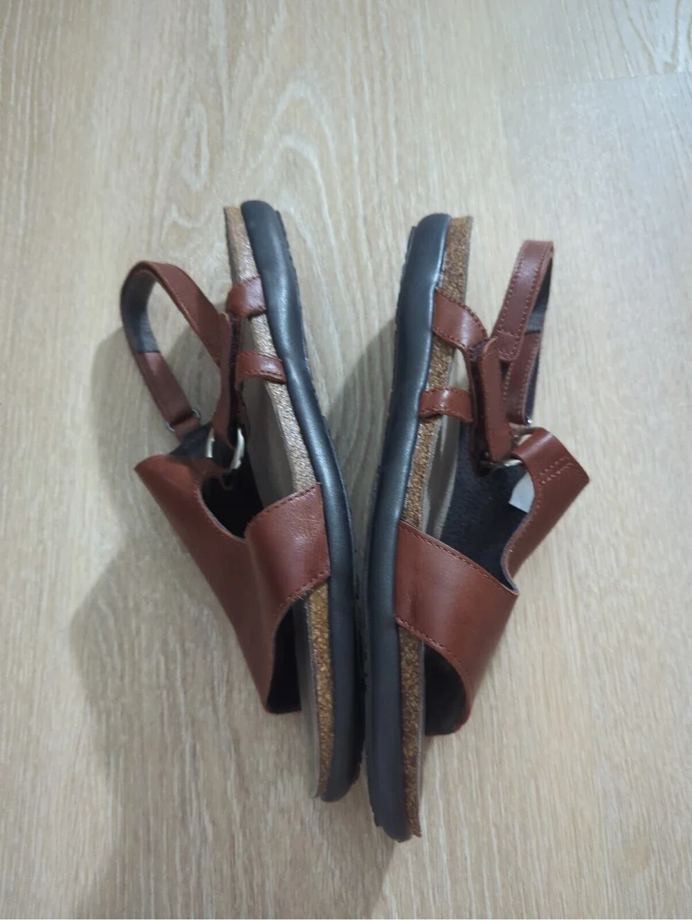 Brown Women's Leather Slingback Sandals